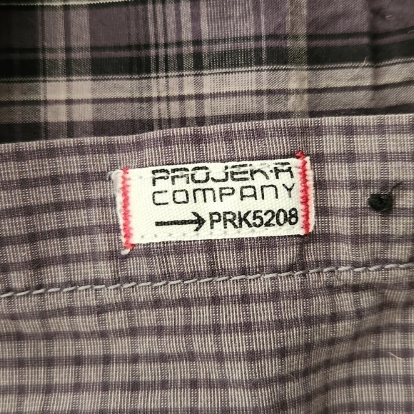 3/$20 ProjekRaw Gray Plaid Design Button-Up Shirt - Picture 10 of 12